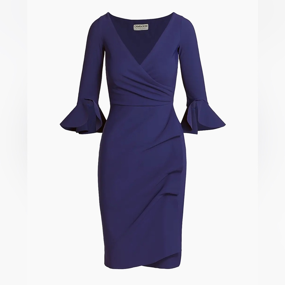 Chiara Boni La Petite Robe Trina Ruffle Sheath Dress